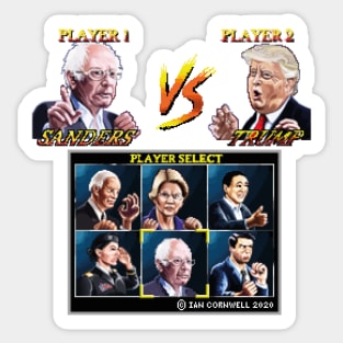 Election 2020 Street Fighter - Bernie Sanders VS Trump Sticker